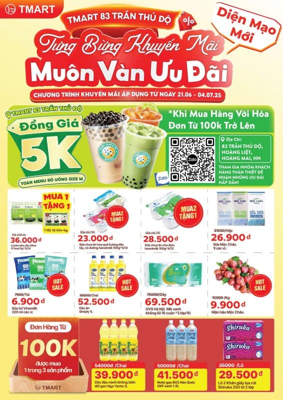 TMART 83 TRẦN THỦ ĐỘ - TƯNG BỪNG KHUYẾN MÃI, MUÔN VÀN ƯU ĐÃI